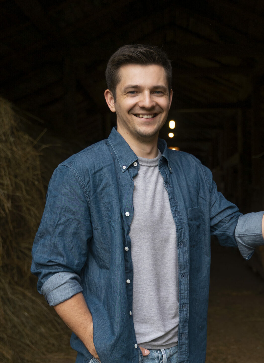 smiley shepherd with pitchfork front view scaled e1751471155962